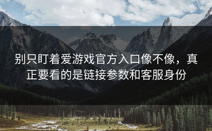 别只盯着爱游戏官方入口像不像，真正要看的是链接参数和客服身份