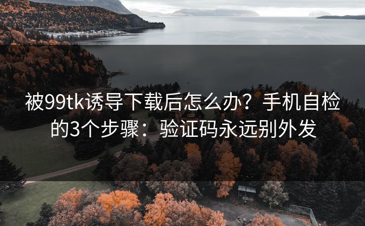 被99tk诱导下载后怎么办？手机自检的3个步骤：验证码永远别外发